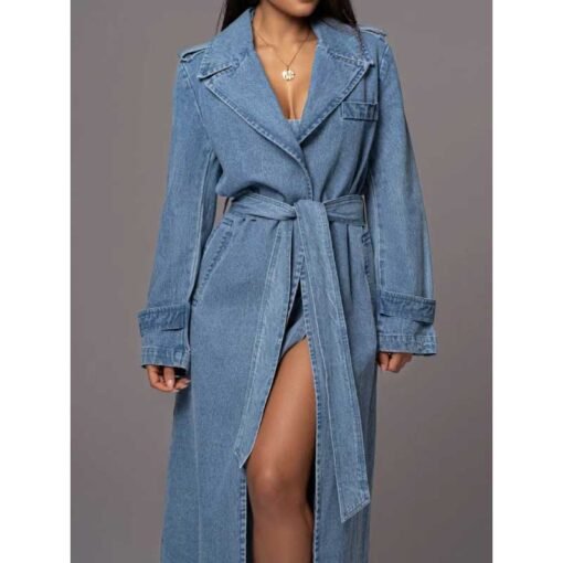 Belted Denim Coat - Image 2