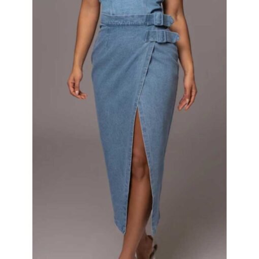 Belted Denim Coat - Image 3