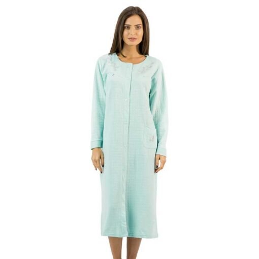 Casual Nights Long Quilted Robe House Dress - Image 4