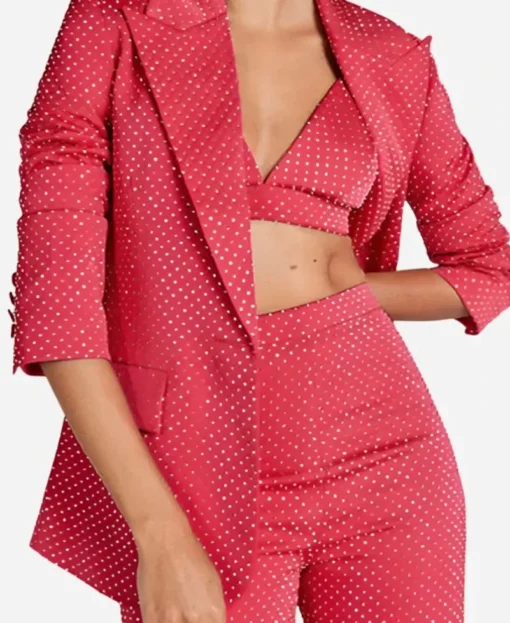 The Voice S26 Christina Eagle Pink Embellished Blazer - Image 2