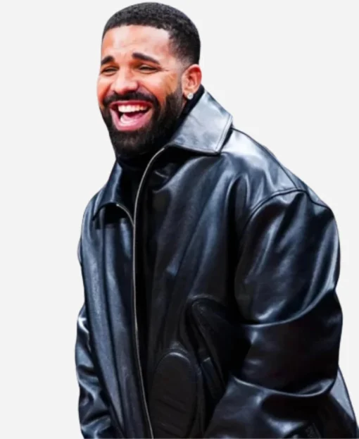 Drake Warriors Game Black Leather Jacket