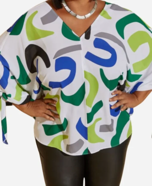 Cassi Davis House of Payne S13 Abstract Print Blouse - Image 2