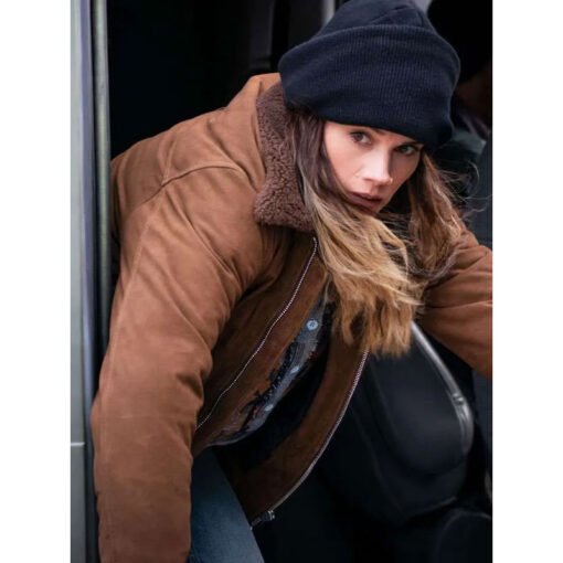 FBI Maggie Bell Brown Shearling Jacket - Image 3