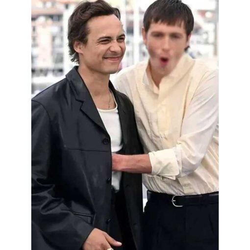 Frank Dillane Black Leather Blazer - Image 2