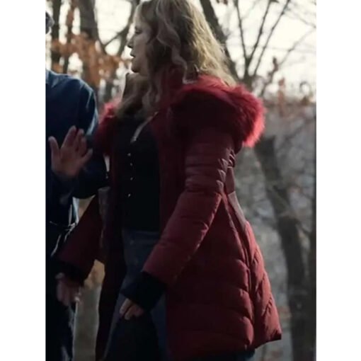 Jennifer Coolidge Red Puffer Jacket - Image 3