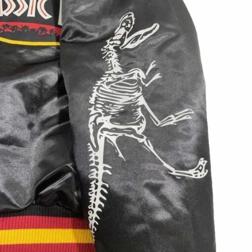 Jurassic Park Bomber Black Satin Jacket - Image 3