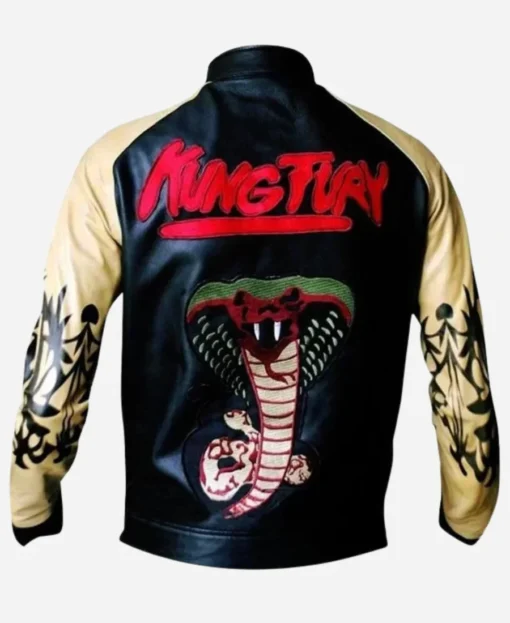 Kung Fury Cobra Bomber Leather Jacket - Image 3