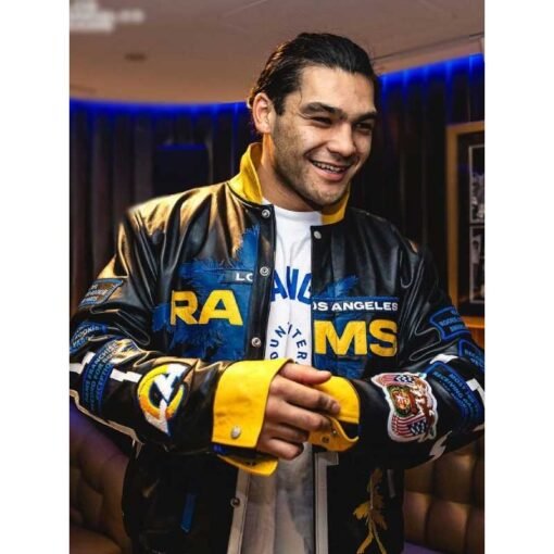LA Rams Puka Nacua Leather Jacket