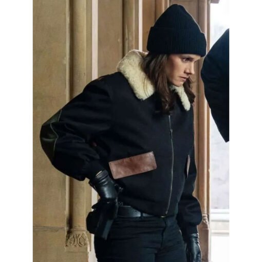 Maggie Bell FBI Shearling Bomber Jacket - Image 2