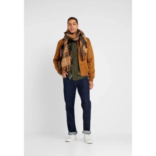 Men's Bomber Light Brown Suede Jacket - Image 2