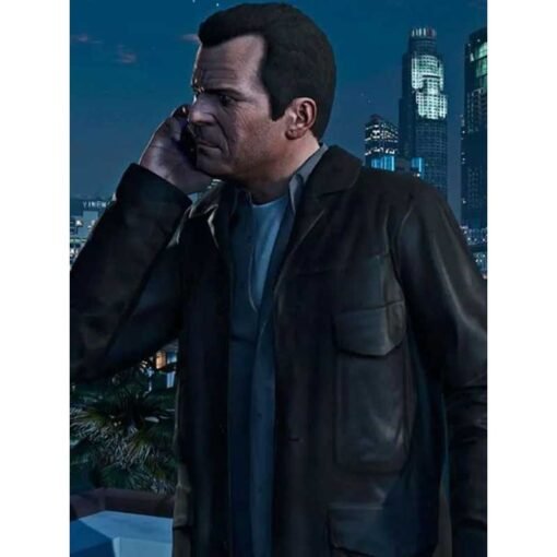 Michael De Santa Grand Theft Auto V Leather Jacket - Image 2