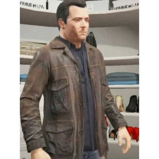 Michael De Santa Grand Theft Auto V Leather Jacket - Image 4