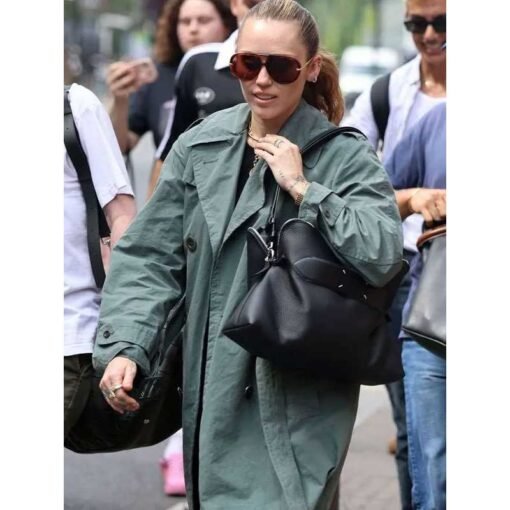 Miley Cyrus 2025 Green Trench Coat - Image 3