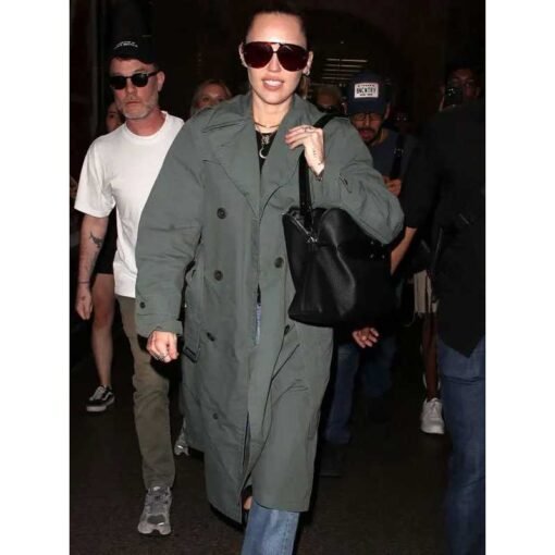 Miley Cyrus 2025 Green Trench Coat