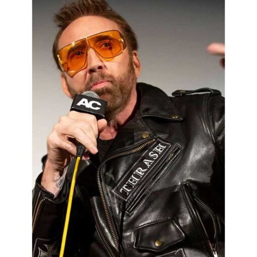 Nicolas Cage Black Moto Leather Jacket - Image 3