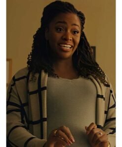 No Good Deed Teyonah Parris Windowpane Cardigan