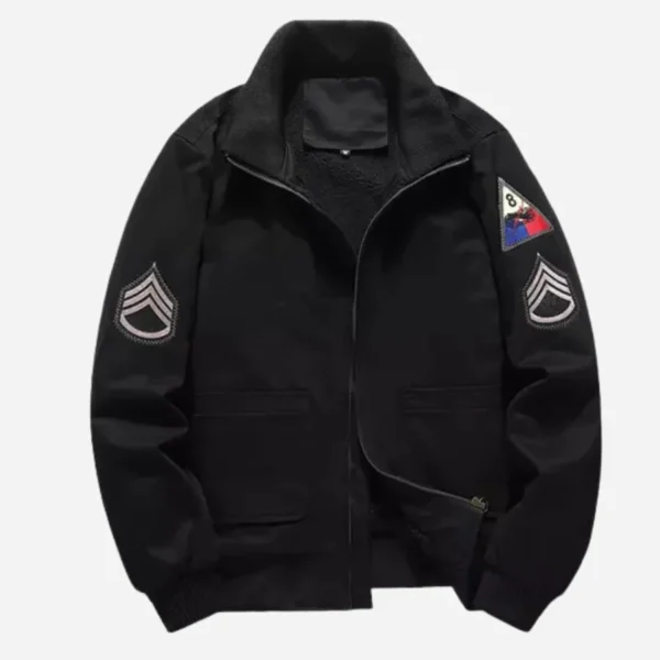 Retro MA1 Air Force Pilot Baseball Shearling Jacket for Men's