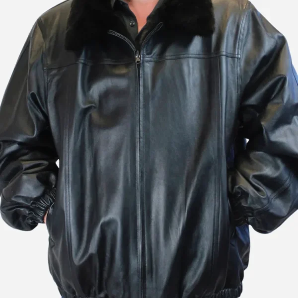 Reversible Dark Ranch Mink Shearling Jacket For Men