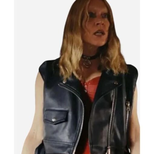 Ruby Ruin Poker Face Black Leather Vest - Image 2