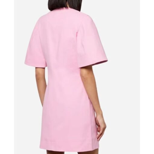 Taskmaster AU S03 Emma Holland Black Bows Pink Wrap Dress - Image 4