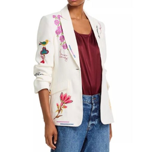 The View Ana Navarro White Embroidered Blazer - Image 2