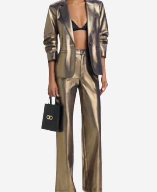 Hoda Kotb Today Gold Metallic Suit - Image 2