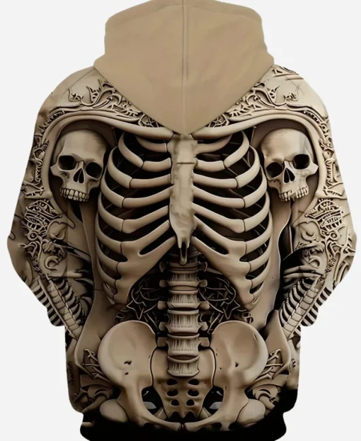 Men’s Vintage Sweatshirt 3D Skull Printed Hoodie - Image 2