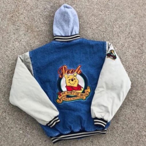 Winnie The Pooh Denim Varsity Jacket