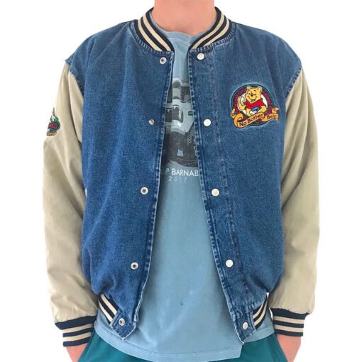 Winnie The Pooh Denim Varsity Jacket - Image 2