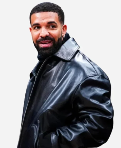 Drake Warriors Game Black Leather Jacket - Image 2