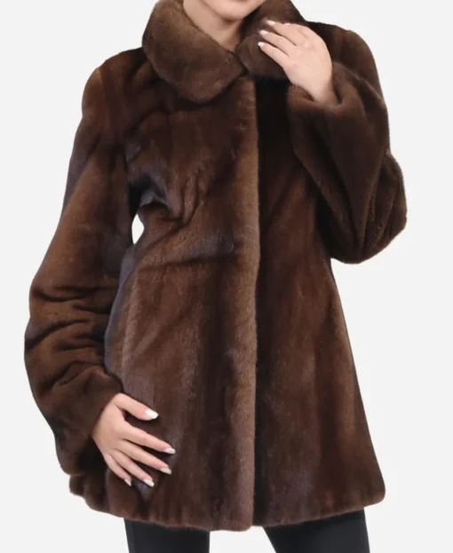 Women’s Shearling Brown Mink Fur Jacket