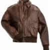 Aviator A2 Brown Distressed Bomber Jacket
