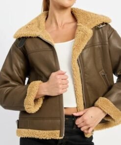 Alternative view of B3 Brown Shearling Flight Pilot Jacket