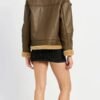 B3 Brown Shearling Flight Pilot Jacket For Women’s