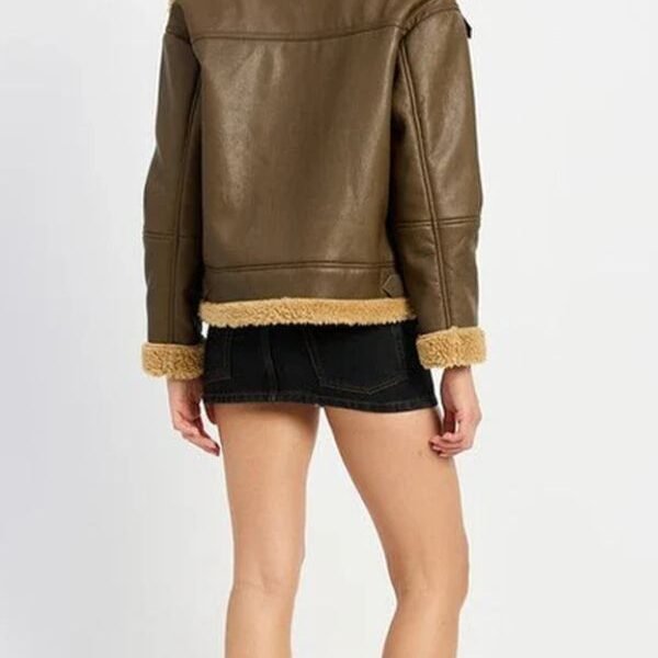 B3 Brown Shearling Flight Pilot Jacket For Women’s