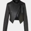 Black Lambskin Biker Style Jacket
