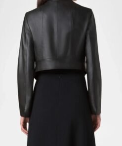 Black Lambskin Biker Style Jacket