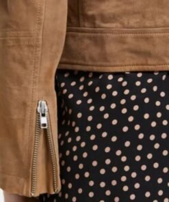 Brown Suede Leather Biker Jacket