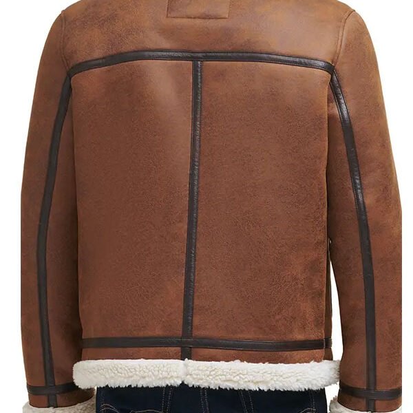 Alternative view of Bundy Brown Shearling Aviator Leather Jacket