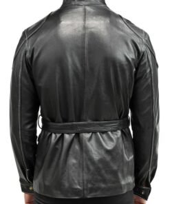 Classic Black Leather Field Jacket