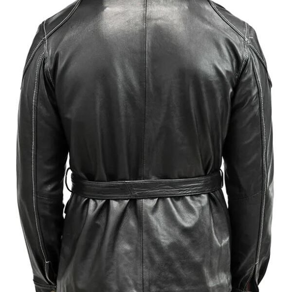 Classic Black Leather Field Jacket