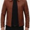 Classic Vintage Brown Leather Jacket For Men’s