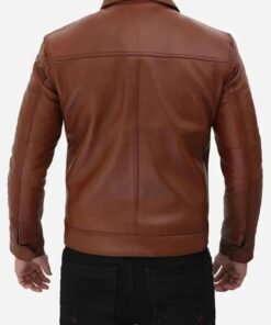 Classic Vintage Brown Leather Jacket For Men’s