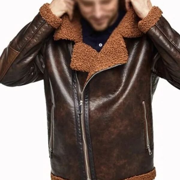 Brown Shearling Leather Jacket