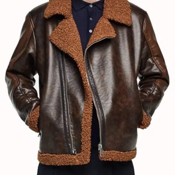 Brown Shearling Leather Jacket