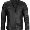 Lambskin Leather Moto Jacket