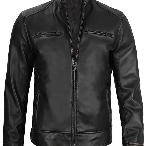 Lambskin Leather Moto Jacket