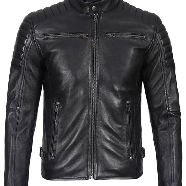 Leather Padded Motorcycle Jacket