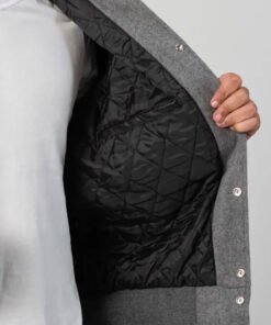 Unisex Black And Grey Varsity Jacket