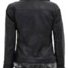 Black Leather Shearling Belted Jacket